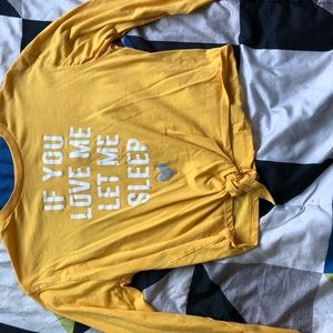 Yellow long sleeve crop top